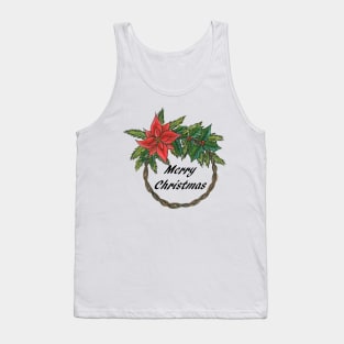 Christmas Wreath with flower Tank Top